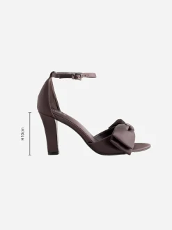 Marron chocolat - Sandales à talons carrés avec nœud en satin Forever Comfort®
