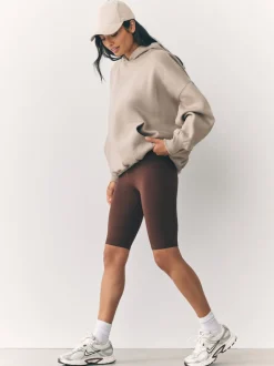 Marron chocolat - Short cycliste en jersey