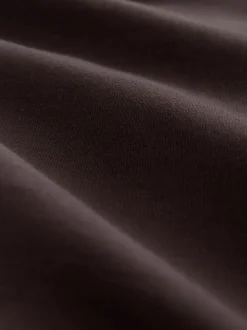 Marron chocolat - Sweat à col cheminée zippé en jersey riche en coton