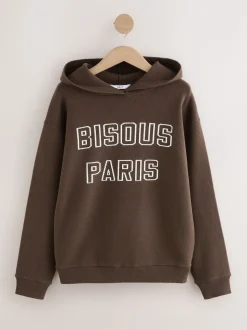 Marron chocolat - Sweat-shirt à capuche compact et confortable à Manches longues