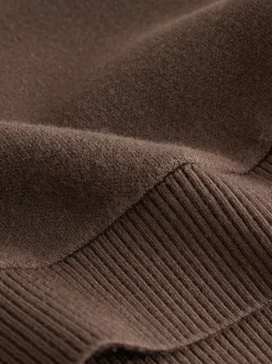 Marron chocolat - Sweat-shirt à capuche compact et confortable à Manches longues