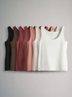 Marron chocolat - The Set 7 Lot Col dégagé Vests