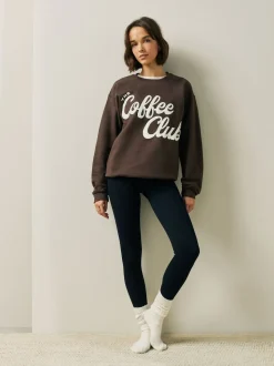 Marron chocolat Coffee Club - sweat
