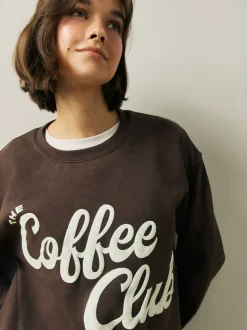 Marron chocolat Coffee Club - sweat