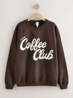 Marron chocolat Coffee Club - sweat