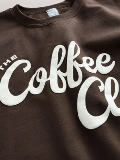 Marron chocolat Coffee Club - sweat