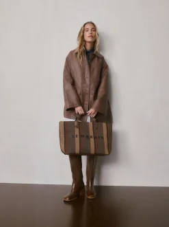 Marron chocolat rayé - Sac à bandoulière