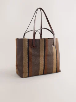 Marron chocolat rayé - Sac à bandoulière