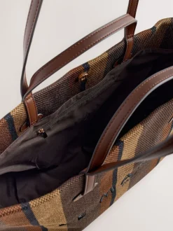 Marron chocolat rayé - Sac à bandoulière