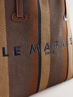 Marron chocolat rayé - Sac à bandoulière