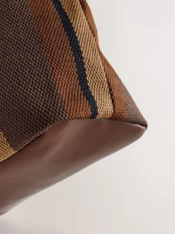 Marron chocolat rayé - Sac à bandoulière