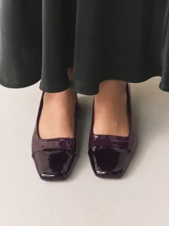 Marron chocolat verni - Chaussures à talons bas Forever Comfort® Toe Cap