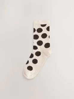 Marron chocolat/blanc à pois - Paquet de chaussettes de cheville 5