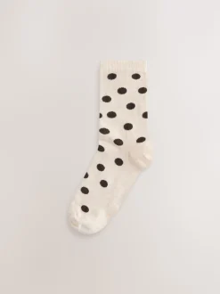 Marron chocolat/blanc à pois - Paquet de chaussettes de cheville 5