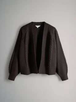 Marron chocolat/Bleu marine - The Set lot de 2 Cardigans en maille Torsade