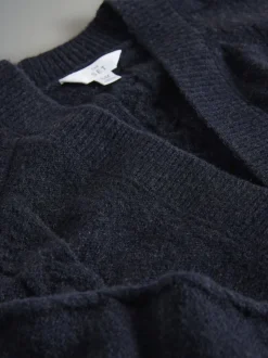 Marron chocolat/Bleu marine - The Set lot de 2 Cardigans en maille Torsade