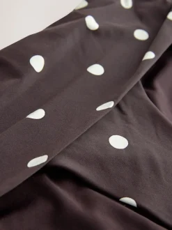 Marron chocolat/crème à pois - Bas de bikini