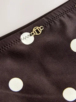 Marron chocolat/crème à pois - Bas de bikini
