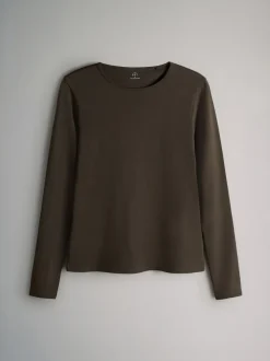 Marron chocolat/marron taupe/marron clair/neutre - The Set 7 Lot Manches longues Col rond T-shirt