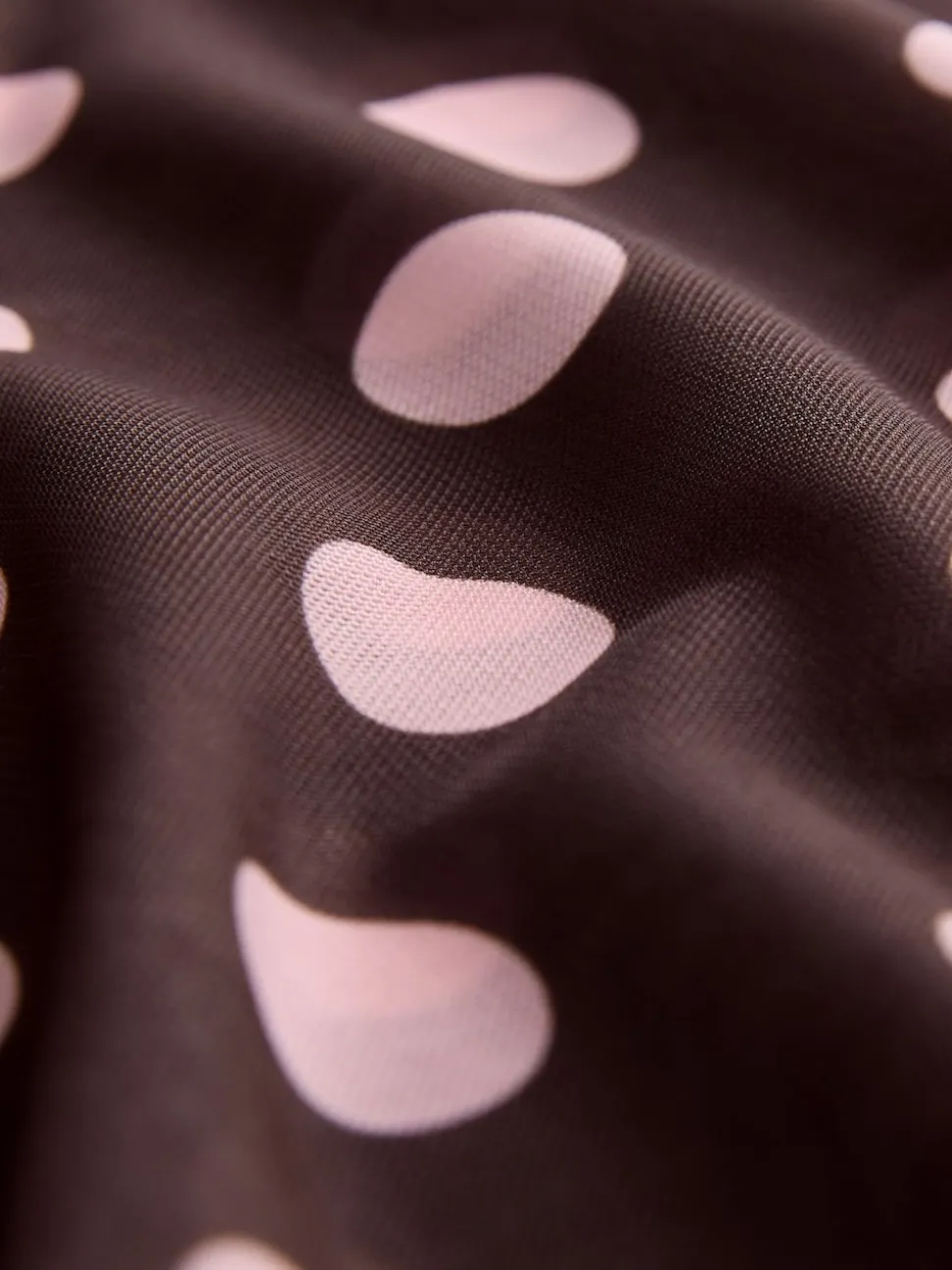 Marron chocolat/rose à pois - Haut en maille latérale froncée à manches longues