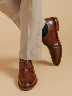 Marron clair - Jones Bootmaker Longwood Suede Derby Brogue