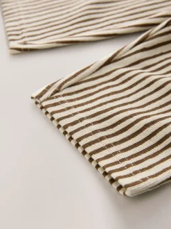 Marron et écru rayé - Jogging léger (3mois-7ans)