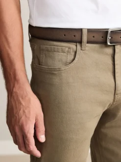 Marron fauve - Ajustement droit - Signature Ceinture Jeans