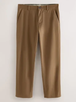 Marron fauve - Ajustement droit - Pantalon chino stretch