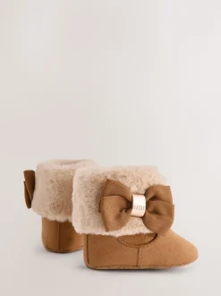 Marron fauve - Baker by Ted Baker Bébé Filles Faux Fur Trim Padders Bottes