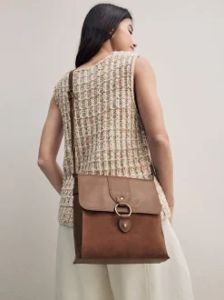 Marron fauve - Besace Sac de poche en cuir