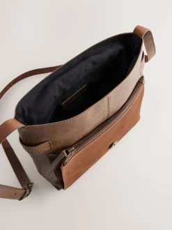 Marron fauve - Besace Sac de poche en cuir