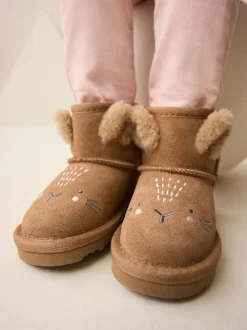 Marron fauve - Bottes à enfiler en daim