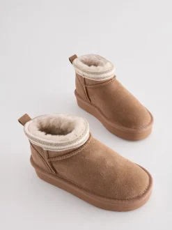 Marron fauve - Bottes Baker by Ted Baker douillettes en daim déperlant pour fille