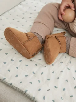Marron fauve - Bottes bébé doublées chaudes (0-2 mois)