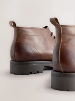 Marron fauve - Bottes Chukka en cuir épais