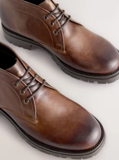 Marron fauve - Bottes Chukka en cuir épais