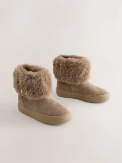 Marron fauve - Bottes déperlantes en daim