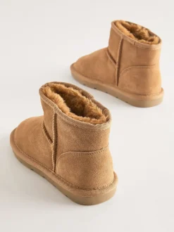 Marron fauve - Bottes/Bottines courte à enfiler en daim déperlant