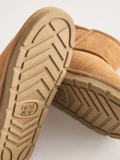 Marron fauve - Bottes/Bottines courte à enfiler en daim déperlant