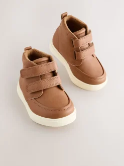 Marron fauve - Bottines avec fermeture scratch et doublure chaude