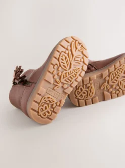 Marron fauve - Bottines Chelsea zippées à glands