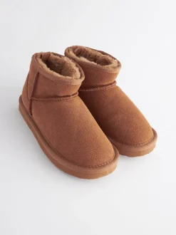 Marron fauve - Bottines en daim doublées et chaudes