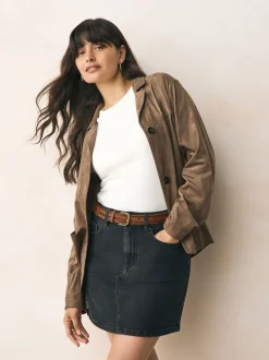 Marron fauve - Ceinture en cuir tressé à la main