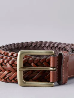 Marron fauve - Ceinture Lakeland Howbeck en cuir tressée