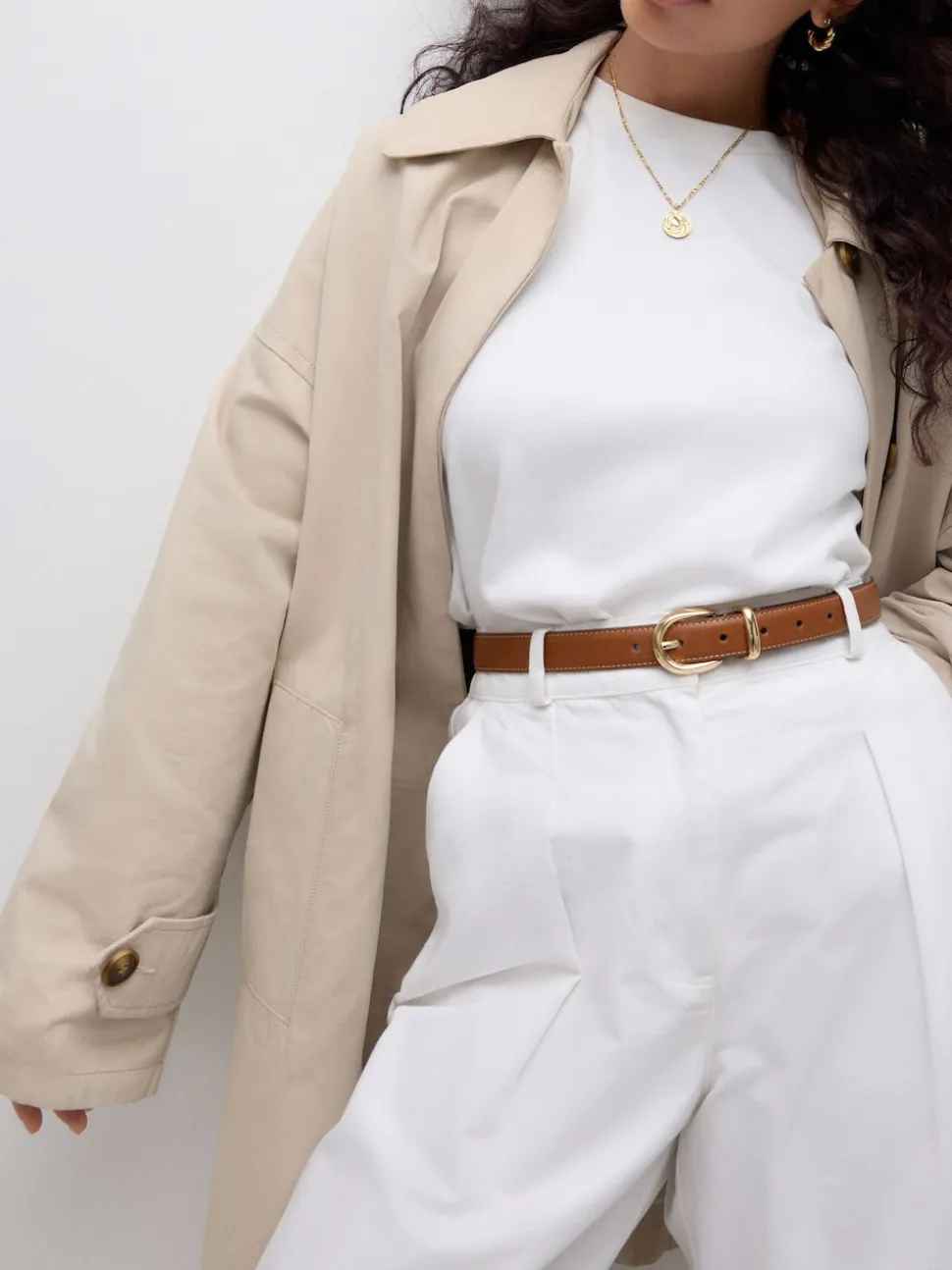 Marron fauve - Ceinture mi-longue N. Premium Made In Italy