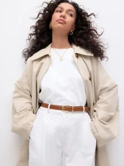 Marron fauve - Ceinture mi-longue N. Premium Made In Italy