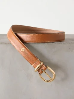 Marron fauve - Ceinture mi-longue N. Premium Made In Italy