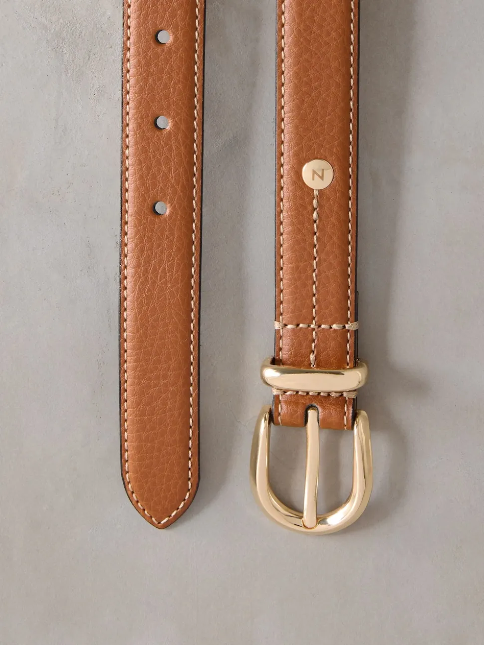 Marron fauve - Ceinture mi-longue N. Premium Made In Italy