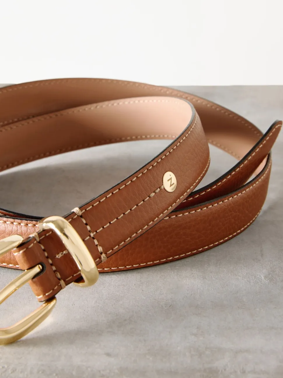 Marron fauve - Ceinture mi-longue N. Premium Made In Italy
