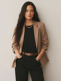 Marron fauve - Ceinture Regular Statement en cuir à boucle